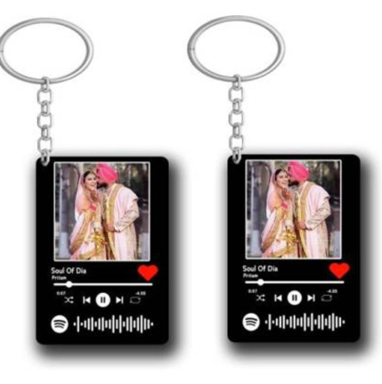 Custom Photo Keychain | Personalized Spotify Code & Picture Key Ring | Upload Your Image or Text