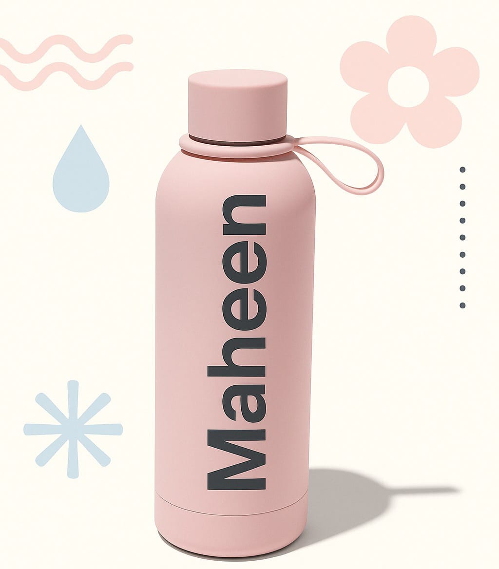Customized Pink Stainless Steel Water Bottle | Premium Metal Hot & Cold Flask for Girls